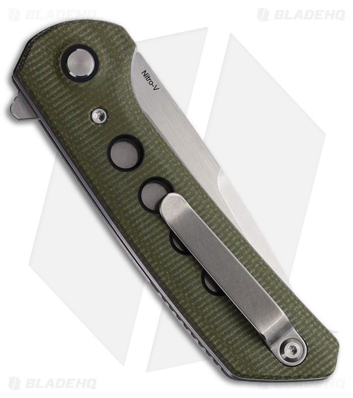 Reate PL-XF Pivot Lock Knife Green Micarta (3.4" Stonewash Nitro-V)