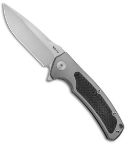 Reate Knives Mini Horizon-D Frame Lock Knife Carbon Fiber/Gray Ti (3.4" Satin)