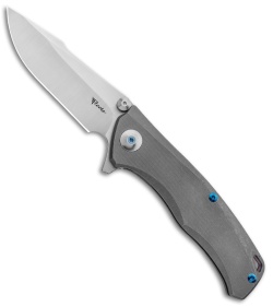 Reate Knives New Torrent Frame Lock Knife Stonewash Titanium (3.6" Satin)