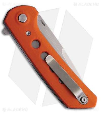 Reate PL-XF Pivot Lock Knife Orange G-10 (3.4" Stonewash Nitro-V)