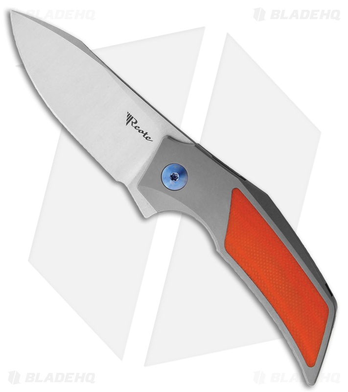 Reate Knives T2500 Frame Lock Knife Titanium/Orange G-10 (2.5" Satin)