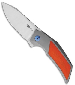 Reate Knives T2500 Frame Lock Knife Titanium/Orange G-10 (2.5" Satin)