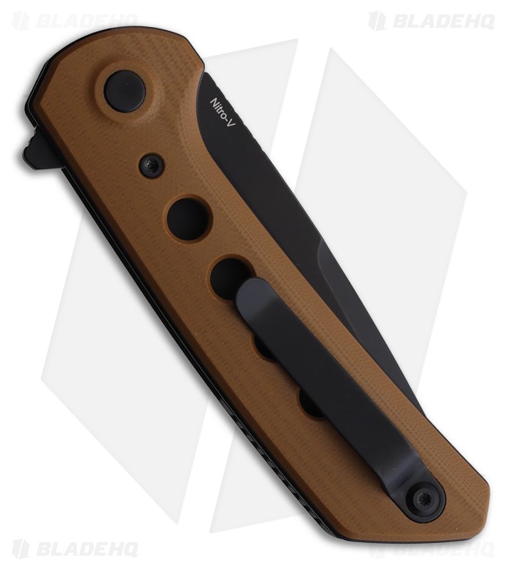 Reate PL-XF Pivot Lock Knife Tan G-10 (3.4" Black PVD Nitro-V)