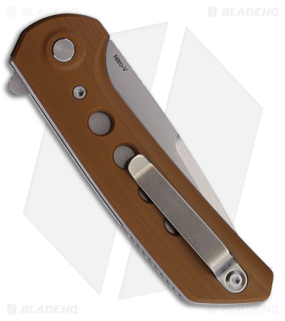 Reate PL-XF Pivot Lock Knife Tan G-10 (3.4" Stonewash Nitro-V)