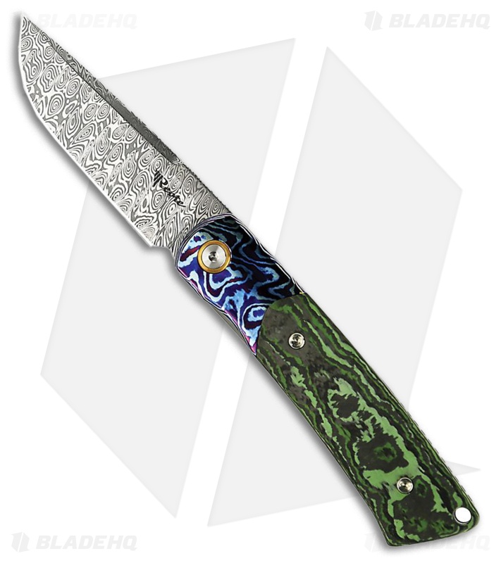 Reate Tribute Knife Titanium/Jungle Wear FatCarbon Damasteel