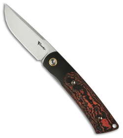 Reate Tribute Liner Lock Knife Titanium + Lava Flow FatCarbon (2.8" Satin)