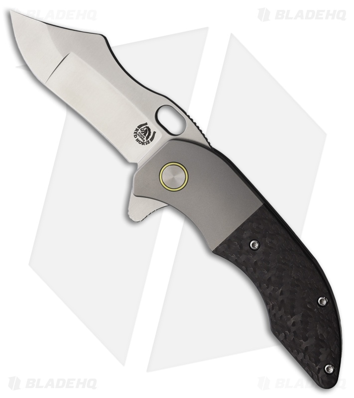 Red Horse Knife Works War Pig Frame Lock Knife Titanium/CF (3" Satin)