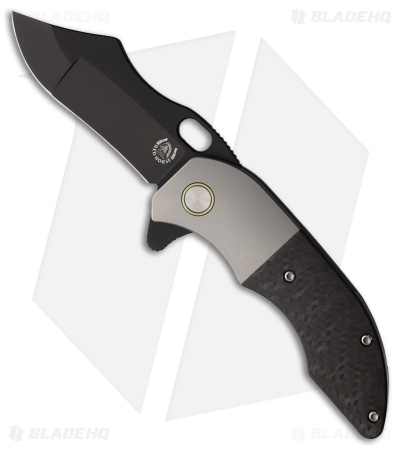 Red Horse Knife Works War Pig Frame Lock Knife Titanium/CF (3" Black)