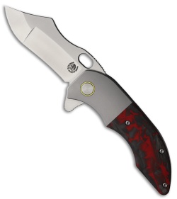 Red Horse Knife Works War Pig Frame Lock Knife Ti + Red/Black CF (3" Satin)