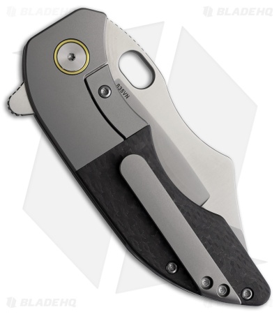 Red Horse Knife Works War Pig Frame Lock Knife Titanium/Twill CF (3" Satin)