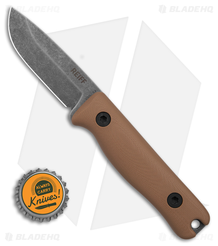Reiff Knives F3 Saber Survival Fixed Blade Knife Coyote Tan G-10 (2.9" Acid SW)