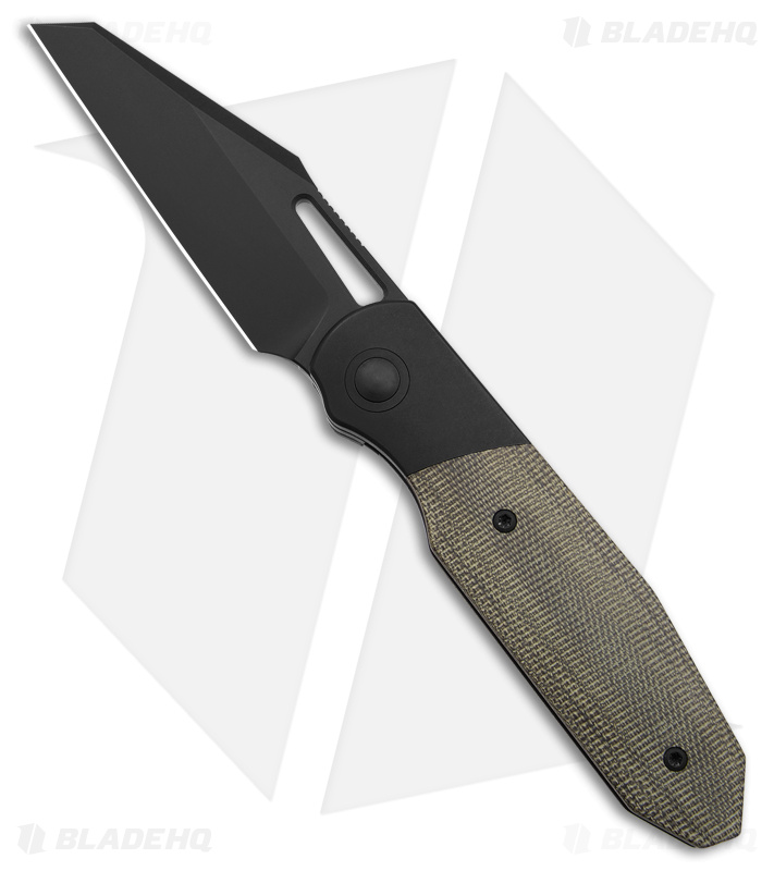 Renegade Provisions G.O.M. Frame Lock Knife Ti/Green Micarta (3.25" Black SW)
