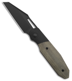 Renegade Provisions G.O.M. Frame Lock Knife Ti/Green Micarta (3.25" Black SW)