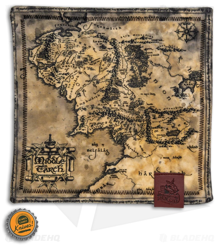 Renegade Provisions LOTR Map 8x8 Handkerchief W/ Microfiber Backing