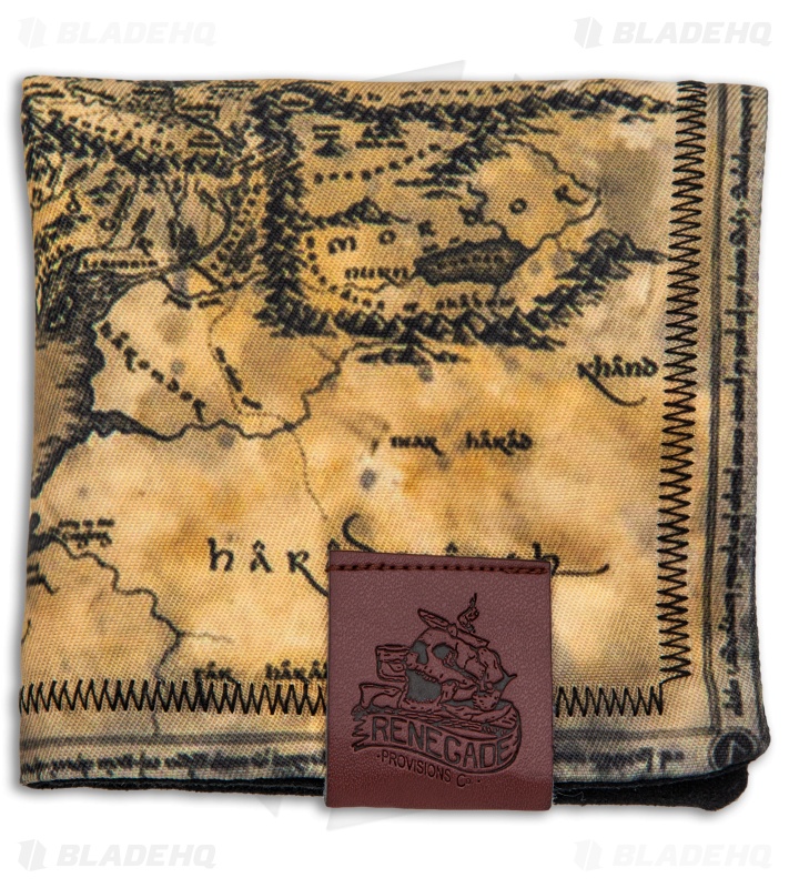 Renegade Provisions LOTR Map 8x8 Handkerchief W/ Microfiber Backing