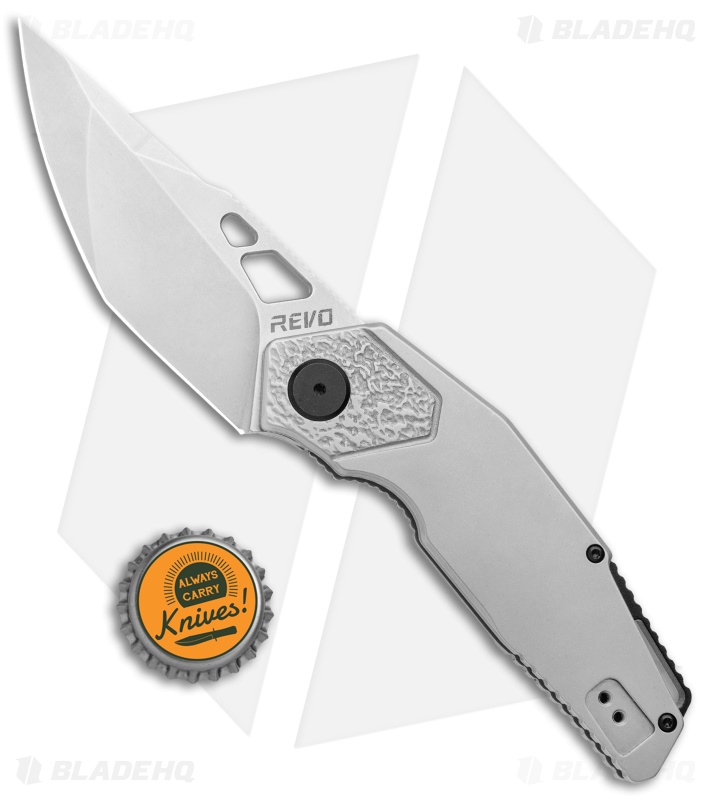 REVO Berserk Frame Lock Folding Knife Stainless Steel Gray (3.4" Stonewash)