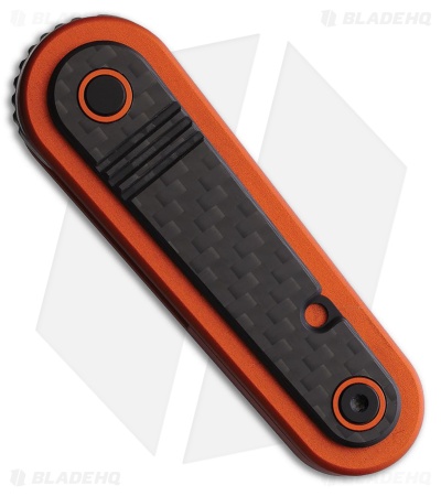 REVO Spirit Button Lock Knife Orange Aluminum + Carbon Fiber (1.95" Satin)