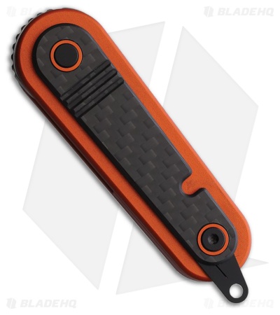 REVO Spirit Button Lock Knife Orange Aluminum + Carbon Fiber (1.95" Satin)