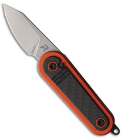 REVO Spirit Button Lock Knife Orange Aluminum + Carbon Fiber (1.95" Satin)
