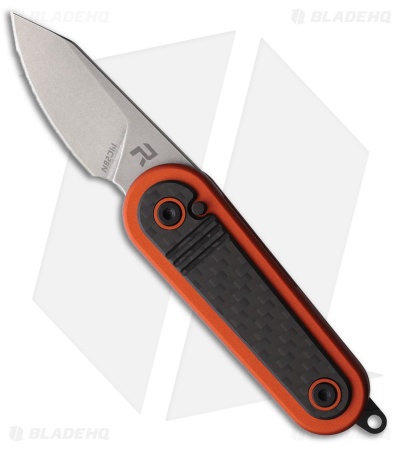 REVO Spirit Button Lock Knife Orange Aluminum + Carbon Fiber (1.95" Satin)
