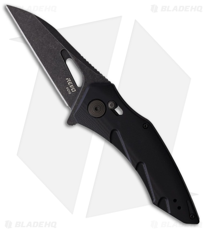 REVO Storm Wharncliffe Crossbar Lock Knife Black G-10 (3.2" Black PVD)