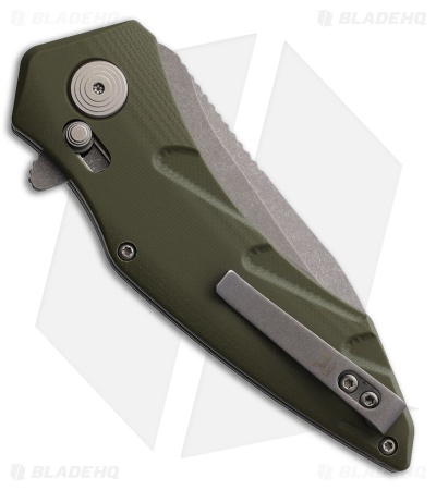 REVO Storm Crossbar Lock Knife OD Green G-10 (3.2" Stonewash)