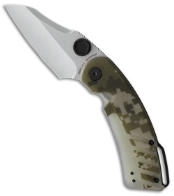 REVO Recoil Frame Lock Knife Green Camo G-10 (3" Stonewash)