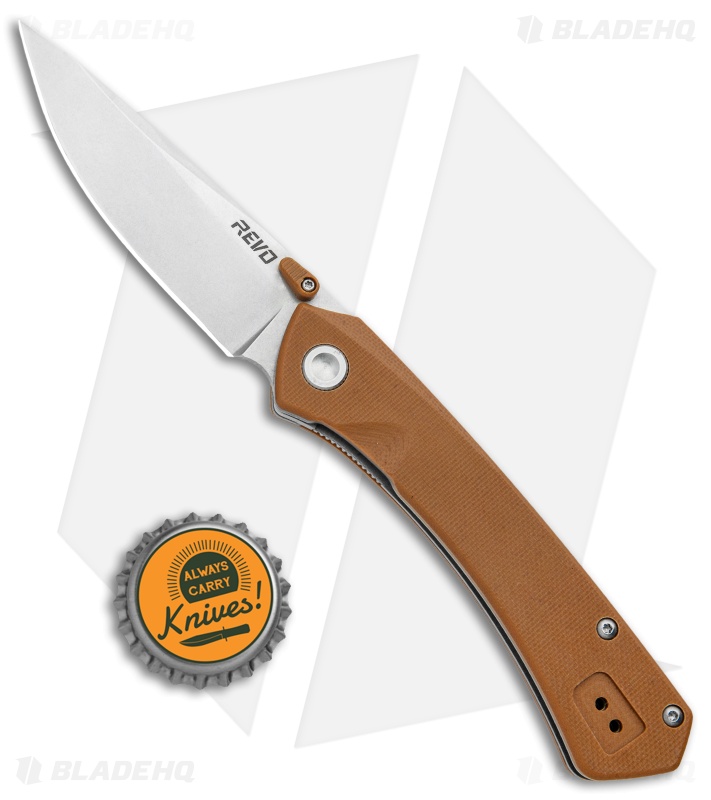 REVO Warden Spring Assist Liner Lock Knife Coyote Brown G-10 (3" Stonewash)