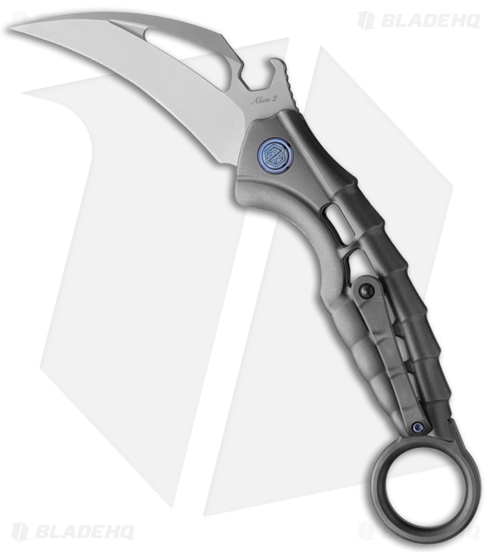Rike Knife Alien 2 Liner Lock Knife Gray Ti - Blade HQ