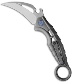 Rike Knife Alien 2 Liner Lock Karambit Knife Gray Titanium (3.14" N690)