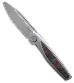 Rike Knife Baidi-T Liner Lock Knife Titanium + Red Carbon Fiber (3.4" BB M390)