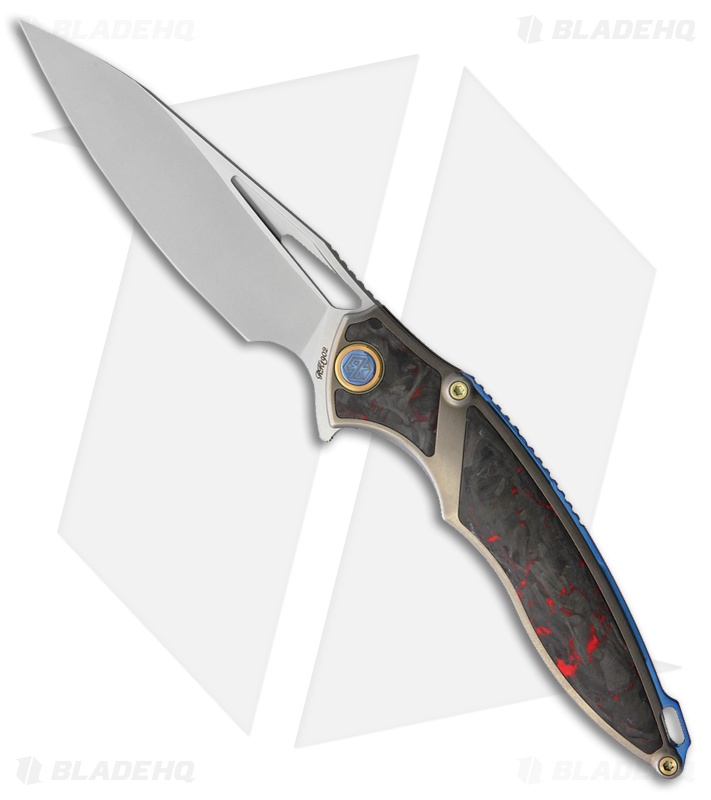 Rike Knife Frame Lock Knife Red Carbon Fiber (3.9" Satin) RK1902-R/CF