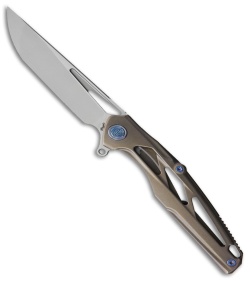 Rike Knife Knife Frame Lock Knife Bronze Titanium (3.8" Bead Blast) RKKNIGHTG