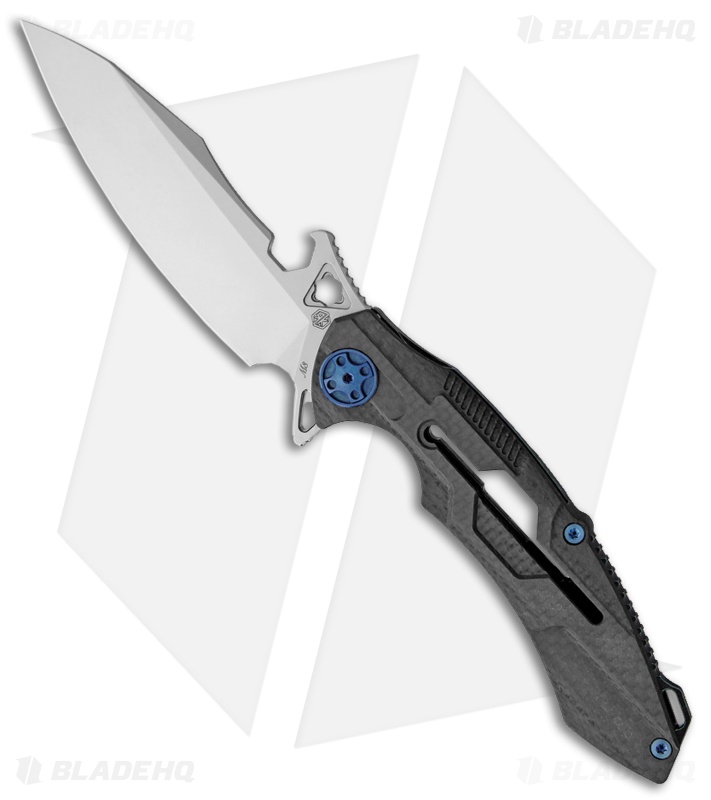 Rike Knife M3 Frame Lock Knife Carbon Fiber/Green Ti. Blade HQ