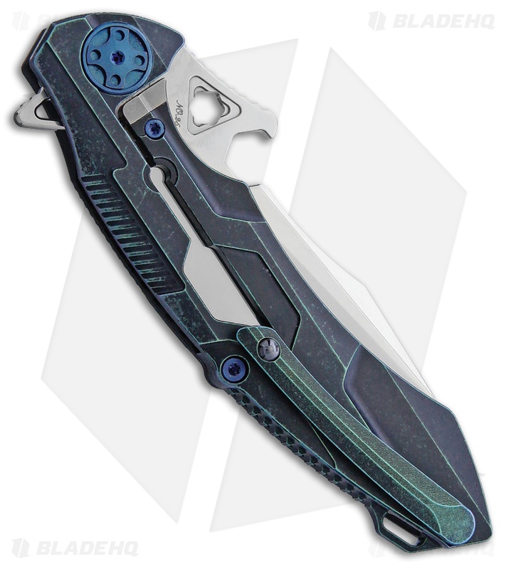 Rike Knife M3 Frame Lock Knife Carbon Fiber/Green Ti. Blade HQ