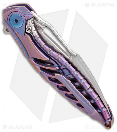 Rike Knife Thor6 Frame Lock Flipper Knife Purple Titanium (3.25" Satin) RK1902-R