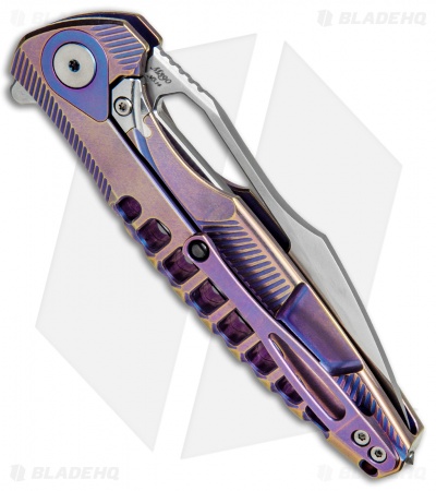 Rike Knife Thor5 Frame Lock Knife Purple/Blue Titanium (3.75" Satin) THOR5PB
