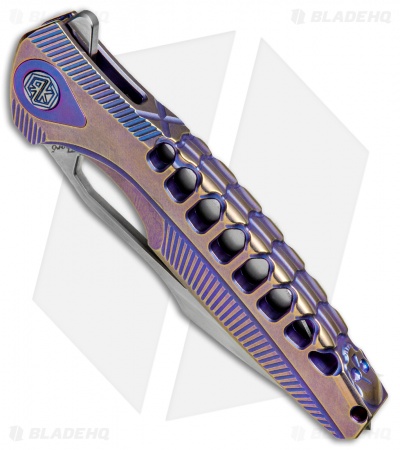 Rike Knife Thor5 Frame Lock Knife Purple/Blue Titanium (3.75" Satin) THOR5PB