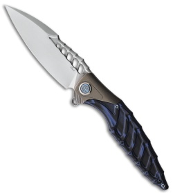 Rike Knife Thor7 Liner Lock Knife Integral Blue Titanium/G-10 (3.5" 154CM)