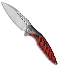 Rike Knife Thor7 Liner Lock Knife Black & Red G-10/Ti (3.5" Bead Blast)