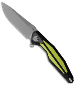 Rike Knife Tulay Liner Lock Knife Integral Black/Yellow G-10 (3.7" 154CM)