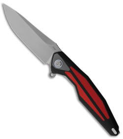 Rike Knife Tulay Liner Lock Knife Integral Red/Black G-10/CF (3.7" 154CM)