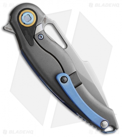 Rike Knife Unicorn Frame Lock Knife Ti/Blue CF (3.14" M390) 145