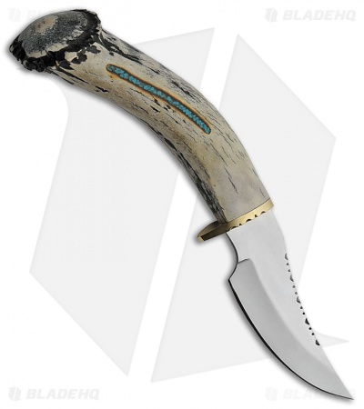 Rite Edge USA Deer Antler Skinner Fixed Blade (4.25" Satin)