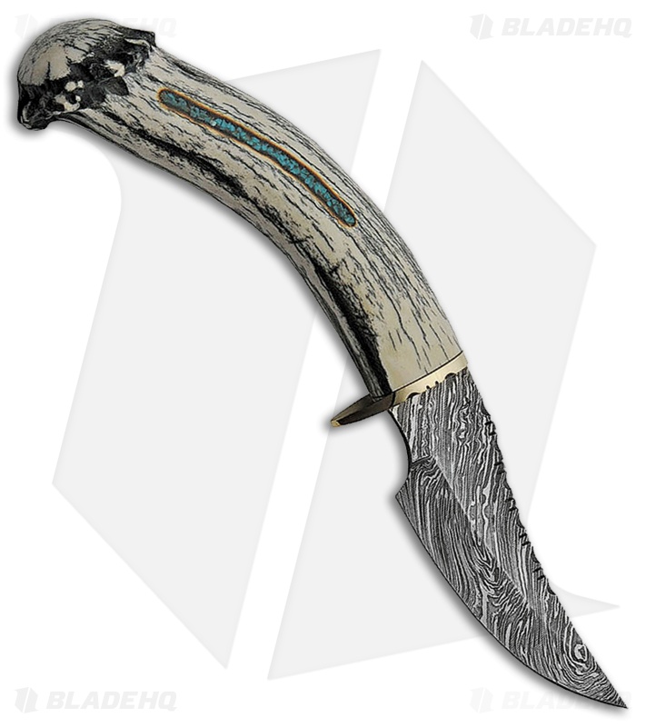 Rite Edge USA Deer Horn Damascus Skinner (4" Damascus)