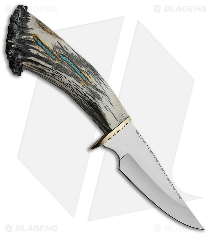 Rite Edge USA Elk Antler Skinner Fixed Blade (5.00" Satin)