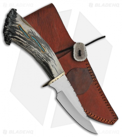 Rite Edge USA Elk Antler Skinner Fixed Blade (5.00" Satin)