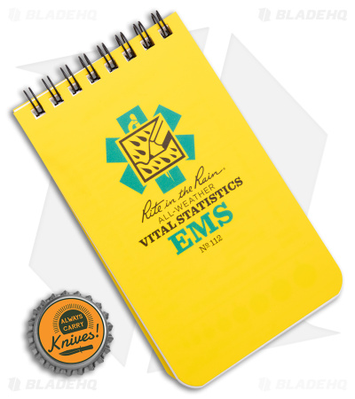 Rite in the Rain EMS Vital Stats Top Bound 3" x 5" All-Weather Notebook (Yellow)
