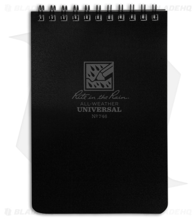 Rite in the Rain 6" X 4" Top Spiral Notebook (Black)