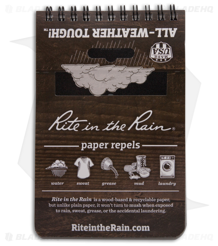 Rite in the Rain Weerbestendige Cordura® stoffen notebook hoes, 4 x 6, zwarte hoes (nr. C946B